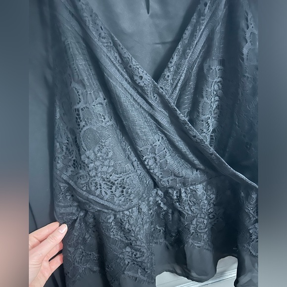 Cleo lace wrap top with sheer sleeves - Picture 2 of 5